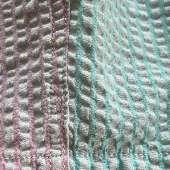 J.Crew Crewcuts Boys’ Seersucker Pink Blue Turquoise Stripes Swim Trunks Size 10 - Picture 8 of 13